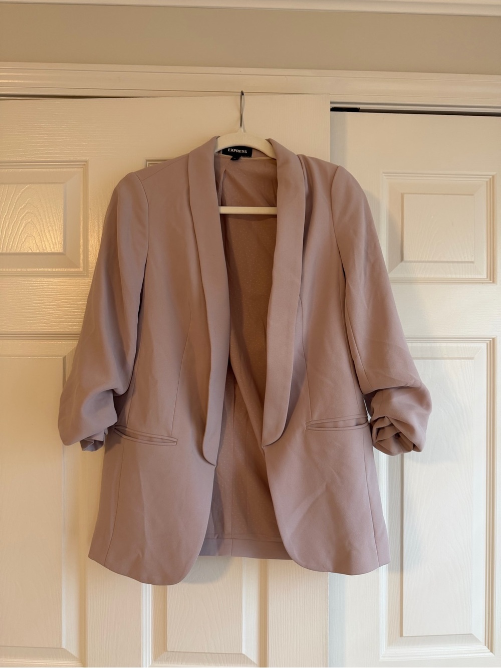 Express Dusty Rose Open-Front Shawl Collar Blazer